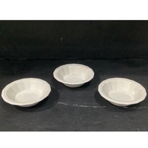 3 Vtg Homer Laughlin COLONIAL WHITE/Dover Rim Fruit Berry Dessert Bowls